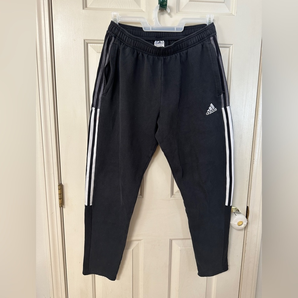 Adidas Black Sweatpants with Tapered Leg